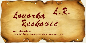 Lovorka Resković vizit kartica